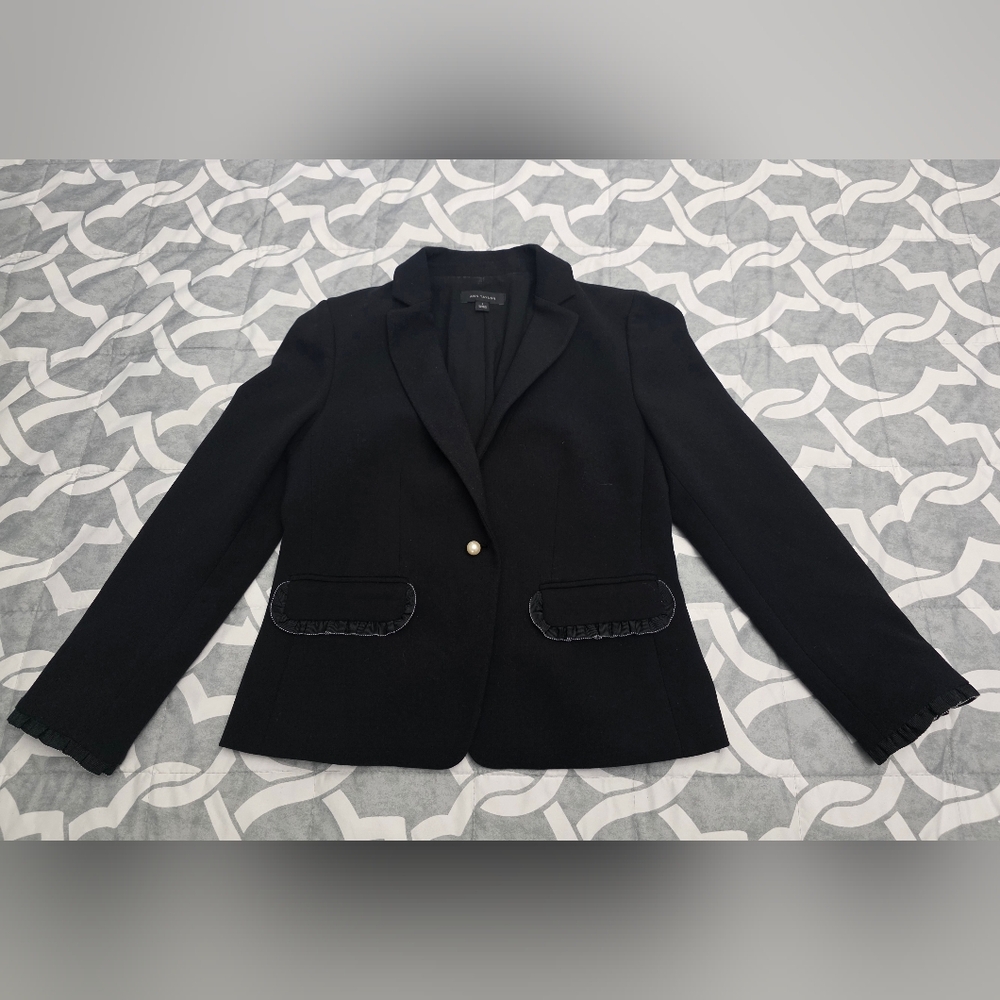 Ann Taylor Black Women's Blazer with Button Detail